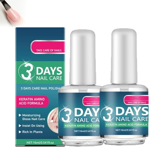 3 Days Nail Care,Nail Care Oil with Keratin Amino Acid Formula, 16ml, Daily Strengthening Nourishment (2PCS)