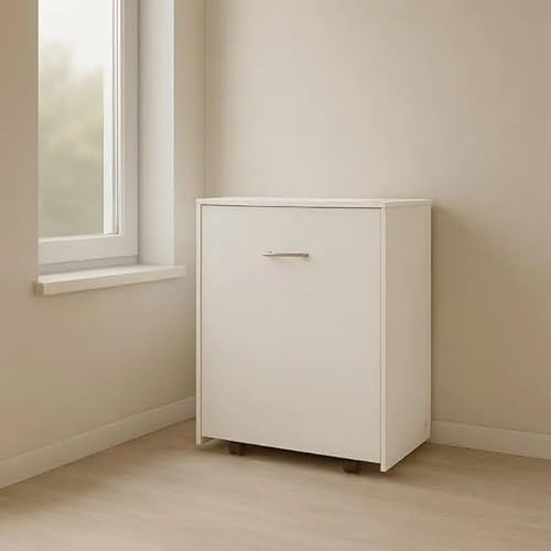 Bissolo Casa Letto Singolo a Scomparsa con Rete a Doghe Pieghevole, Bianco Opaco, 85x34x100,5 cm, Materasso in Espanso 75x180 cm Incluso