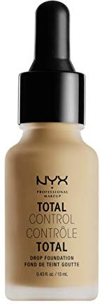 NYX Professional Makeup Total Control Drop Foundation, Präzise Dosierung, Aufbaubare Deckkraft, Langanhaltend, Vegane Formel, Mattes Finish, Farbton: Buff