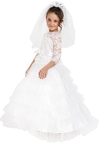 Dress Up America Filles mariée rêveuse petite fille tenue de mariée mariage