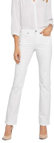 NYDJ Women's Misses Marilyn Straight Denim Jeans, Optic White, 2