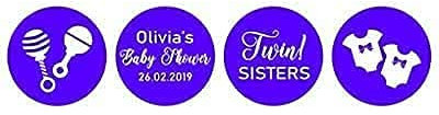 Darling Souvenir Schokoladenaufkleber Schokolade Labels Twins Sisters Sticker 190 PC-Lila