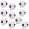 Knober 10 Stück SET | Möbelknopf Weiß | | Montur aus Edestahl schwarz| Möbelknöpfe 40mm Knauf | Türgriff Gewinde metrisch M3 | Serie Blanc