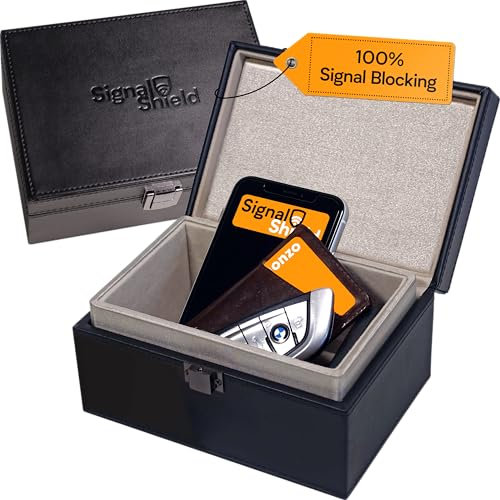 Faraday Autoschlüsselbox | Signalblockierende Faraday-Box für Autoschlüssel | sichere Aufbewahrung Auto Schlüsselbox mit eingebautem Faraday-Käfig | 100% Signalblockierung Faraday-Box