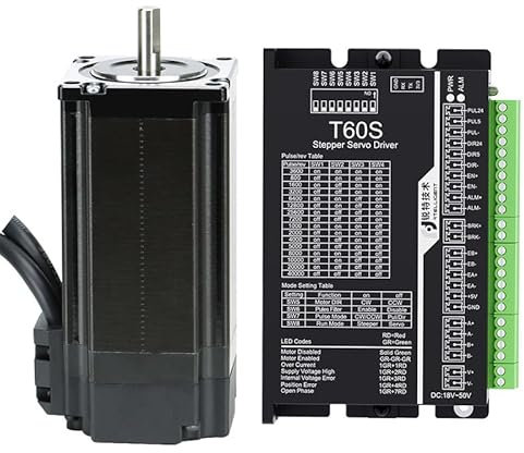 Rtelligent Schrittmotortreiber-Kit Nema 23 Hybrid Closed Loop 1PC Schritttreiber 1PC Easy Servo Schrittmotor T60S + 57AM30ED 3NM 119 mm Länge Bipolare 8mm Welle mit Encoder-Feedback für CNC 3D-Drucker