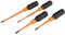 Klein Tools 33734INS - Set di cacciaviti isolati a punta sottile, 1000 V, Phillips, armadietto, punta quadrata sottile, impugnatura a cuscino, 4 pezzi