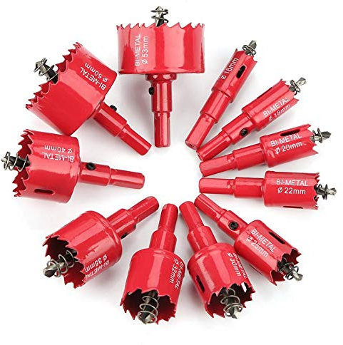 M42 HSS - Sega a tazza bimetallica per legno, alluminio, lamiera di ferro e plastica, 15-200 mm, colore: Rosso