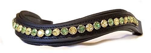 Stirnbänder für Zaumzeug, 14/15/16/17, glitzernde Kristalle, 40,6 cm, Grün
