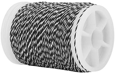 Alomejor Corda per da 120 m Filo per Servire in Nylon Fine per Servizio per Archi Forniture per Tiro con L'Arco Forza di Rottura 34 libbre(Nero + Bianco)