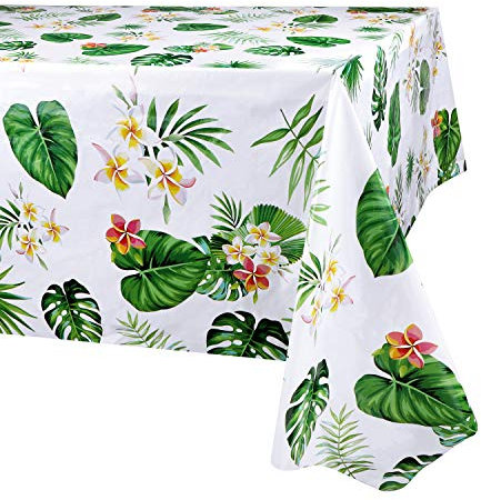 PHOGARY 2 Pack Tischdecken für Hawaiianische Partydekoration, Luau Party Tischdecke, Einweg Plastik Rechteckig Tischdecken, Aloha Hawaii Sommer Geburtstag Mädchen Party