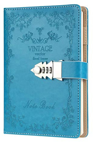 Tagebuch für Damen, mit Schloss, Notizbuch, Passwort-Tagebuch, nachfüllbar, A5-Größe (21,6 x 15,9 cm)