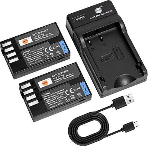 DSTE D-Li109 Camera Battery (2-pack) and Charger Compatible with Pentax K-R K-30 K-50 K-500 K-2 K-S2 K-S1