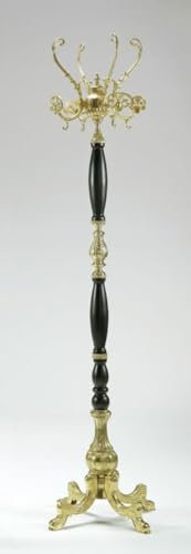 Casa Padrino Luxus Barock Garderobenständer Gold/Schwarz 45 x 45 x H. 170 cm - Edler Messing Kleiderständer - Barock Hotel Garderoben Möbel