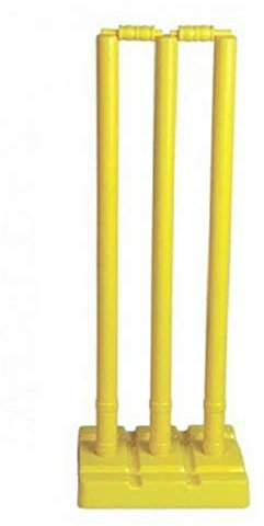 Kalindri Sports Hart-PVC (3 Wickets + 2 Bügel + 1 Basis) Stumpen-Set (am besten für Übung und Gully Cricket)