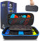 HIUDG Etui Solide pour Nintendo Switch et Switch OLED - Sacoche de Transport, Housse de Protection et de Rangement spacieux pour 29 Jeux, la Console Switch et Ses Accessoires - Noir