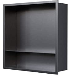 Nicchia da parete in acciaio inox con ripiano portaoggetti NT303010X - 30 x 30 x 10 cm (L x A x P) - colore selezionabile, Colore:Gunmetal