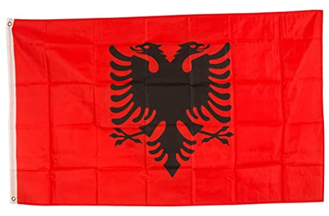 Albanische Flagge Bundes- und Landgartenflagge Nationales Wohnheim-hängendes Polyester-Banner College-Wohnheim-Flagge Garten-hängendes Polyester-Banner
