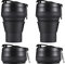 EASYXQ Faltbare Kaffeetasse, 480 ml, Silikon, zusammenklappbar, auslaufsicher, BPA-frei, tragbarer Becher, Sportflasche mit Deckel zum Wandern (schwarz)