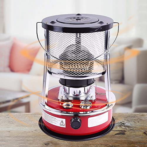 Vendics Chauffe-Tente Au Kérosène Réchaud Au Kérosène Intérieur Chauffage Surround À 360° Réchaud De Camping Non Électrique Pour L'Extérieur, Chauffage D'Urgence Au Mazout 9000 Btu/H/4.6L/Rouge