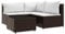 vidaXL Garten Lounge Set 4-TLG., Gartenmöbel Set mit Kissen, Sitzgruppe für Garten Terrasse, Modular Sofa Garnitur Loungemöbel, Braun Poly Rattan
