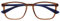 OPULIZE Max Lesebrille - Klassische große rechteckige Fassung - Brille in Mattbraun mit marineblauen Bügeln - Herren Damen Unisex - R78-2 - +1,00