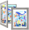 KINLINK 9x12 Kinder Kunstrahmen Frontöffnung 2 Stück, Holz-Bilderrahmen für 50 Bilder, Kunstrahmen für Kinder Kunstwerk mit Matte für A4 und 8,5x11 oder ohne Matte für 9x12, Grau