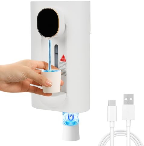 Automatic Mouthwash Dispenser for Bathroom 540mL, Wall Mounted Mouth Wash Dispenser for Bathroom with 2 Magnetic Reusable Cups, Refillable Mouthwash Container (White)