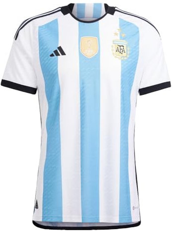 adidas Maillot de football pour homme Argentine 2022 3 étoiles authentique – Célébrez le numéro trois et habillez-vous comme un champion du monde, Blanc/bleu clair, XXL