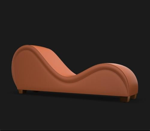 Di-Lara Hochwertiger Tantra-Kamasutra-Sofastuhl aus Kunstleder – bequemer Tantra-Liege-Sessel für intime Momente -Orange