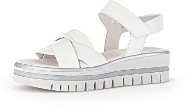 Gabor Damen Riemchensandalen, Frauen Sandalen,Best Fitting,Sandaletten,Sommersandalen,bequem,flach,Sommerschuhe,Strandschuhe,Weiss,43 EU / 9 UK