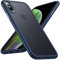 Anqrp Zero Serie für iPhone X/XS Hülle, Minimalistische Transluzente Matte Slim Schutzhülle, Stoßfest Dünn Handyhülle für iPhone X(10)/XS mit Silikon 5,8 Zoll Dunkel Blau