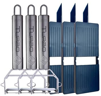 TURBO PRODUKTE Turboschäler Combi Universalschäler inkl. Hobelbrett - Sparschäler aus Edelstahl - für Links- & Rechtshänder - 3in1 Funktion - 3 Stück