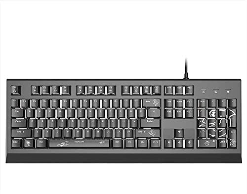 NEWNAN Mechanical Keyboard Blue Switch - Orange Blue Switch 104 Keys NKRO USB Mechanical Gaming Gaming Keyboard for PC/Gamer, Typist(Blue Switch,Black)