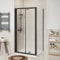 NRG 1100 x 800mm Bathroom Bi- Fold Shower Door Shower Enclosures Black Framed with Side Panel