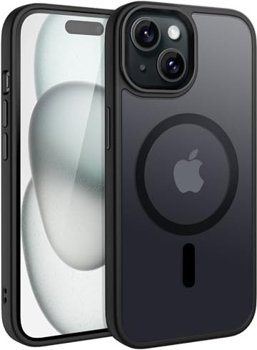 CACOE Magnetisch Hülle für iPhone 15 6.1 Zoll, kompatibel mit MagSafe, Durchscheinende Matt Handyhülle Stoßfest Kratzfest Schutzhülle Cover