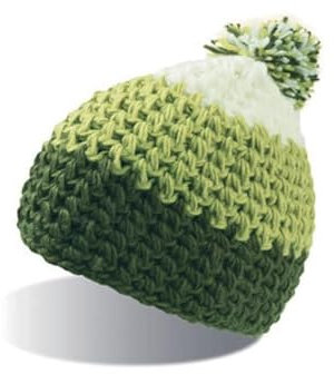 tshirtladen Everest Beanie mit Innenfleeceband: Farbenfrohe Bommelmütze für kalte Tage, Farbe: Olive Green White