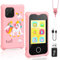 Euakee Pretend Smartphone pour Enfants, Jouets à Partir de 3 4 Ans Filles, Appareil Photo Enfant avec Carte SD 32 GB, Jeu de Rôle Téléphone Cadeaux pour 3 4 5 6 7 8-12 Ans Filles Garçons