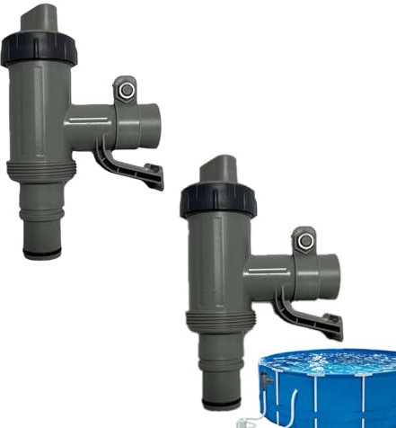 Pool Absperrventil - Pool Plunger Ventil Für Oberirdischen Pool - 2 in 1 Kolbenventil Pool Ersatzteile - Absperrventil Schlauchverbinder Für Intex/Bestway/Coleman Pool Und Poolfilterpumpe (2 Stück)