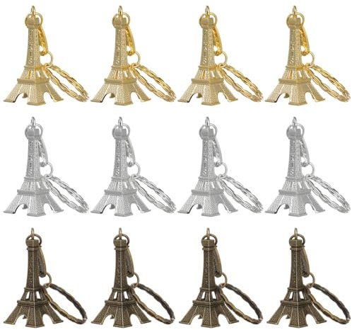 PACKOVE 12 Pièces Porte-Clés Eiffel Rétro Porte-Clés Porte-Clés Décoration Souvenirs Français Décoration Souvenirs Français Français