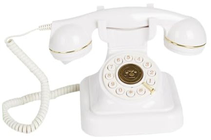 Colcolo Audio Gästebuch, Hochzeitstelefon mit Drehwählscheibe, Telefonrecorder, Telefonaufzeichnung von Audionachrichten, Audio-Gästebuch für Verlobungen, Weiß
