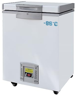 Bonxudun Congelatore da Laboratorio -86℃ Ultra Bassa Temperatura Frigoriferi Piccolo Congelatore Medico Mini da Banco Frigorifero per Conservazione Campioni di Laboratorio Ricerca Scientifica (28L)