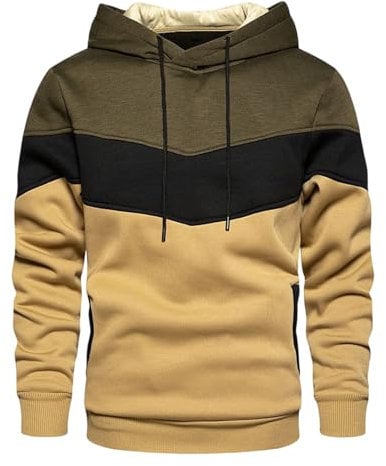 Herren Sweatshirt Mit Modischen Sportnähten Und Farblich Passendem, Hoodie Lockerem Sportlichem, Warmem Taschen Langarm Kapuzenpullover, Sale Langarmshirt Oberteile Klassisch Aus Hochwertiger