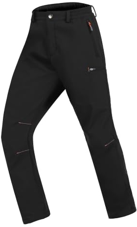 Zoofly Kinder Winter Softshellhose Warme Skihose Wasserdichter Schwarz 134-140