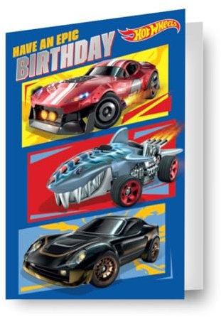 Danilo Promotions Ltd Hot Wheels Geburtstagskarte mit 3D-Effekt, Linsenraster, eine fantastische Karte für alle Anlässe