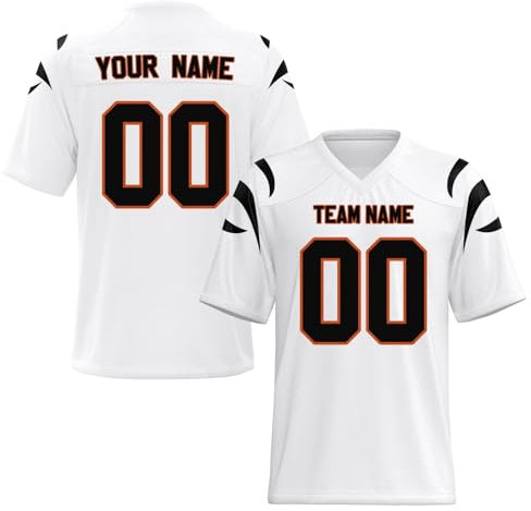 Yunshenla Personalisiert American Football Kostüm Oversize Rugby Trikot Herren Damen Kinder Jugend Custom Jersey Personalized Name Und Number Kindertrikots, Personalisierbar Oder Blanko(#37)