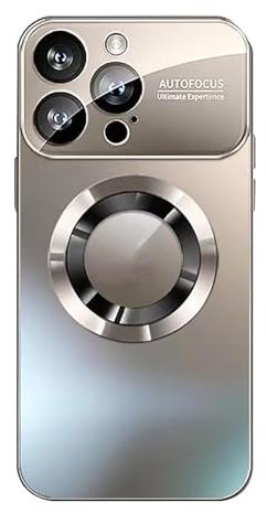 Sentechx Magnethülle für iPhone, großes Fenster sichtbares Logo Aluminium Metall-Stoßstange, staubdesteignis, mattdichtungssicherer Abdeckung, Vollkamera-Objektivschutz