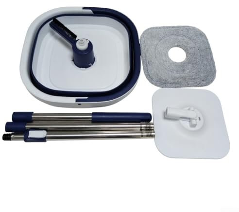 Trapeador plegable con juego de limpieza de cubo para superficies de cocina y baño