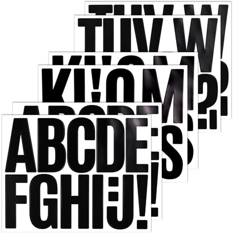 BINLINHONGO 70 Large Vinyl Alphabet Stickers, 6 Sheets 3 Inches Black