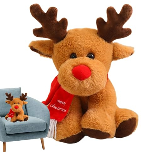 Rentier Weihnachtsschmuck Plüsch - Weiches Rentier Plüschkissen | Gefülltes Hirschspielzeug Elch Stofftier Weihnachtsplüsch Für Kinder Und Erwachsene Festliche Deko Sofa Bett Tisch