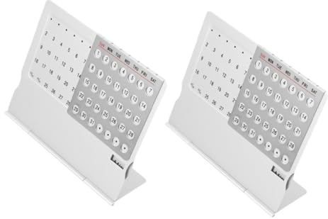 UTHCLO 2 Stück Aluminium Tischkalender Ewiger Metallkalender mit Klarer Datumsanzeige Vielseitige Schreibtisch Deko für Büro Lehrer Modernes Büroaccessoire Minimalistisch Elegant
